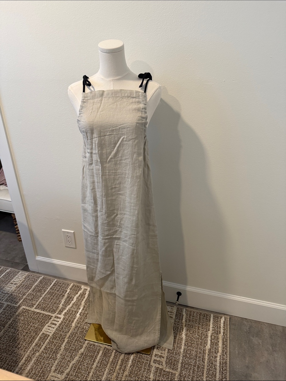 SAM & LAVI 100% Cotton Tie Shoulder Maxi Dress Size Small